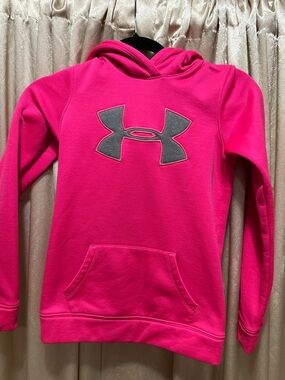 Under Armour Hot Pink Hoodie with Gray Logo